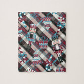 Christmas Nutcracker Kariert Blue Burgund Puzzle (Vertikal)