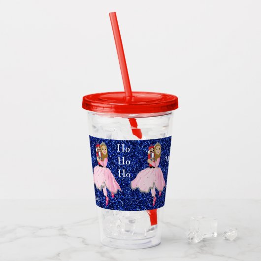 Christmas Nutcracker Lt Brwn Haar Acrylic Tumbler Acryltrinkbecher (Vorderseite Ice)