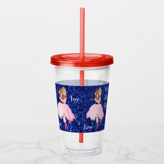 Christmas Nutcracker Lt Brwn Haar Acrylic Tumbler Acryltrinkbecher (Rechts)