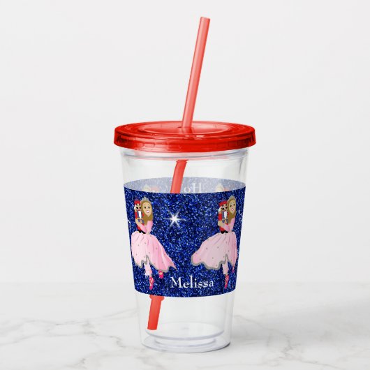 Christmas Nutcracker Lt Brwn Haar Acrylic Tumbler Acryltrinkbecher (Rückseite)