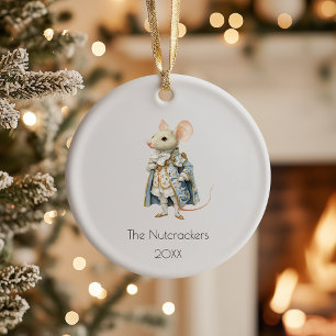 Christmas Nutcracker Mouse King Watercolor Foto Keramik Ornament