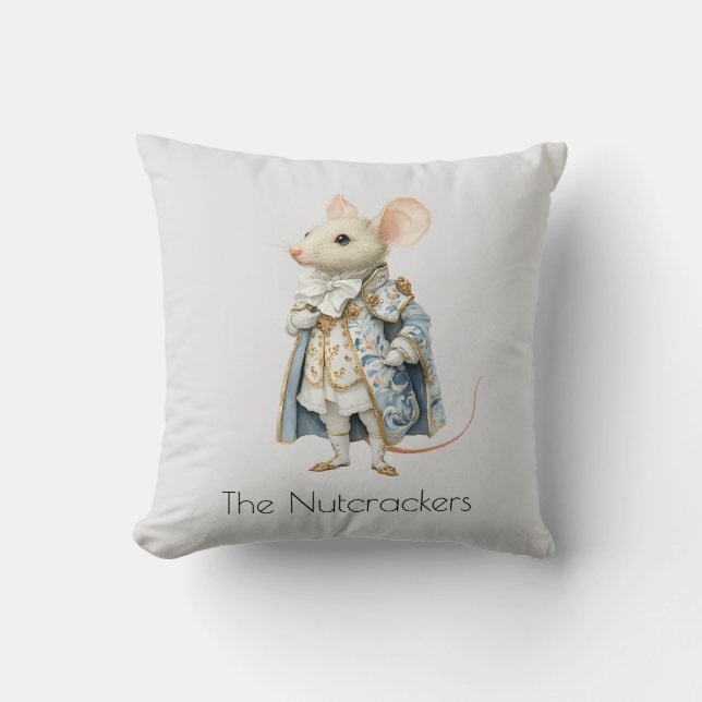 Christmas Nutcracker Mouse King Watercolor Kissen (Vorderseite)