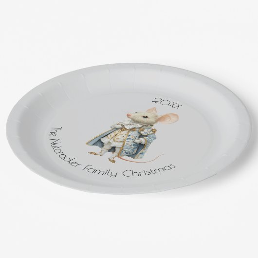 Christmas Nutcracker Mouse King Watercolor Pappteller (Schrägansicht)