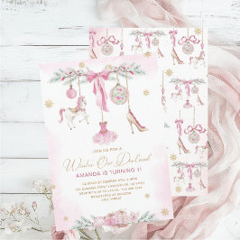 Christmas Nutcracker One DerLand pink ballet baby Einladung