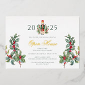 Christmas Nutcracker Open House Holiday Gold Folieneinladung (Vorderseite)
