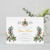 Christmas Nutcracker Open House Holiday Gold Folieneinladung (Stehend vorne)