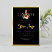 Christmas Nutcracker Open House Script Gold Folieneinladung (Stehend vorne)