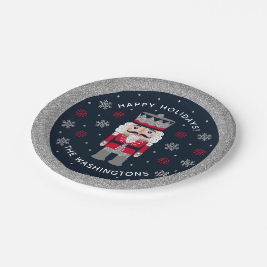 Christmas Nutcracker Party Plate Pappteller (Schrägansicht)