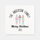 Christmas Nutcracker Pastel Personalized Name Serviette (Vorderseite)