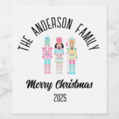 Christmas Nutcracker Pastel Personalized Name Weinetikett (Einzelnes Label)