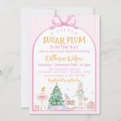 Christmas Nutcracker Pink Bow Baby Shower Einladung (Vorderseite)