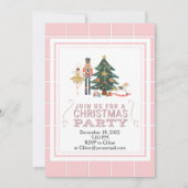 Christmas Nutcracker Pink-Linien Einladung (Vorderseite)