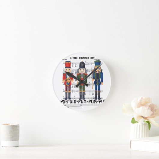 Christmas Nutcracker Runde Wanduhr (Zuhause)