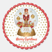 Christmas Nutcracker Snowglobe Runder Aufkleber (Vorderseite)