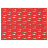 Christmas Nutcracker Soldier & Ballerine auf Red Tischdecke (Vorderseite (Horizontal))