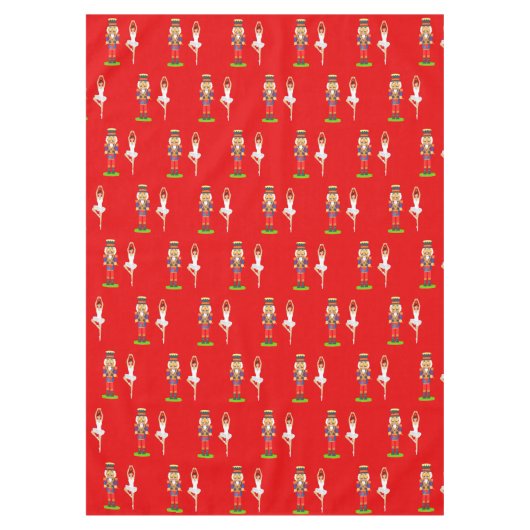 Christmas Nutcracker Soldier & Ballerine auf Red Tischdecke (Vorderseite)