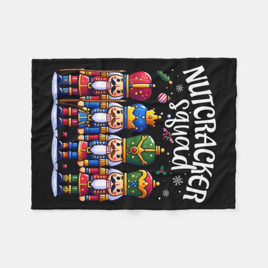 Christmas Nutcracker Squad Pajama Winter Holiday T Fleecedecke (Vorderseite (Horizontal))