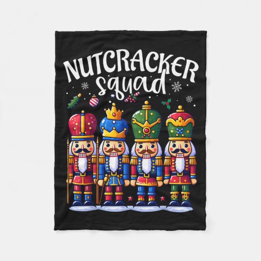 Christmas Nutcracker Squad Pajama Winter Holiday T Fleecedecke (Vorderseite)