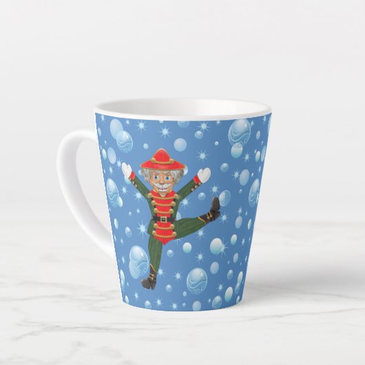 Christmas Nutcracker Tänzer Rustic Wood Latte Tass Milchtasse (Linke Ecke)