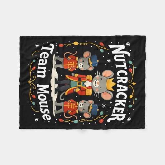 Christmas Nutcracker Team Mouse Funny Soldier Xmas Fleecedecke (Vorderseite (Horizontal))