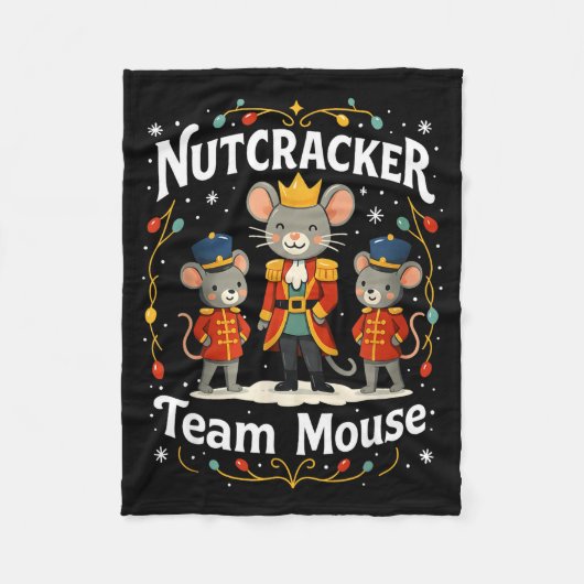 Christmas Nutcracker Team Mouse Funny Soldier Xmas Fleecedecke (Vorderseite)