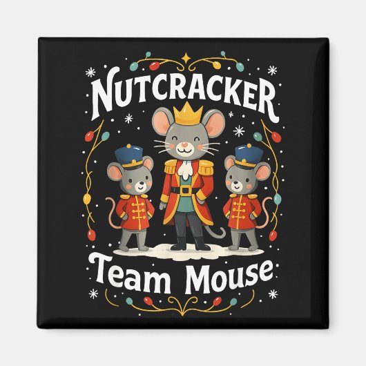 Christmas Nutcracker Team Mouse Funny Soldier Xmas Magnet (Vorne)