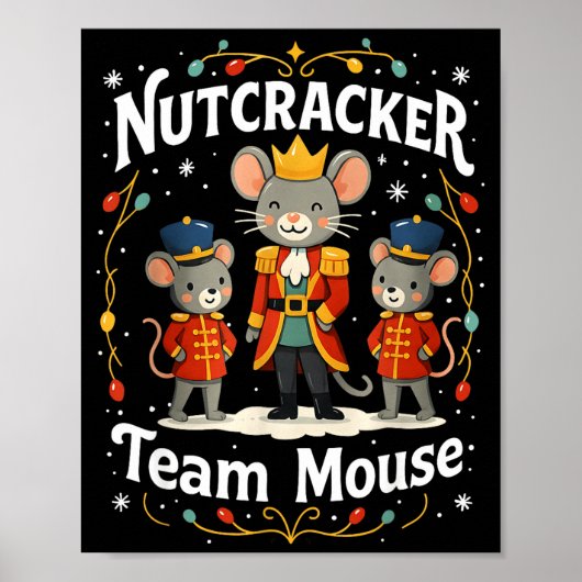 Christmas Nutcracker Team Mouse Funny Soldier Xmas Poster (Vorne)