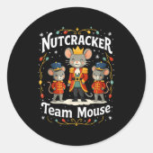 Christmas Nutcracker Team Mouse Funny Soldier Xmas Runder Aufkleber (Vorderseite)
