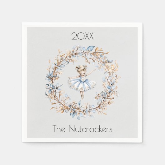 Christmas Nutcracker Watercolor Ballerina Serviette (Vorderseite)
