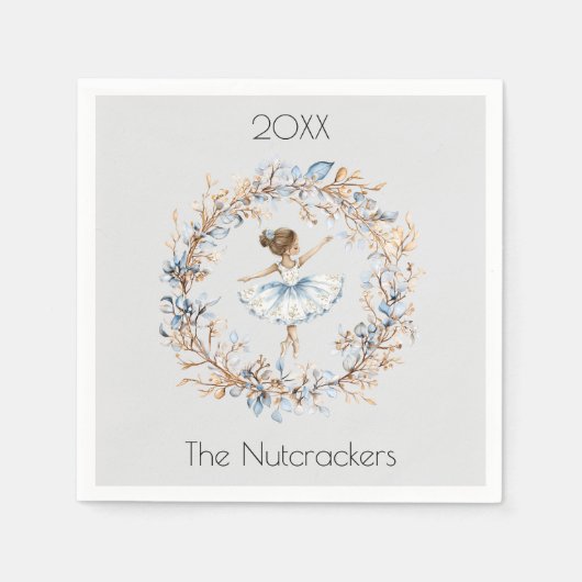 Christmas Nutcracker Watercolor Ballerina Serviette (Vorderseite)