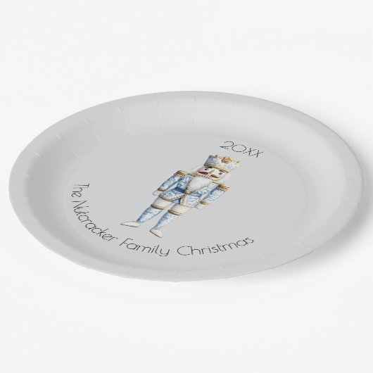 Christmas Nutcracker Watercolor Pappteller (Schrägansicht)