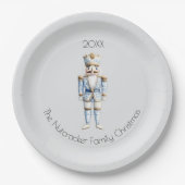 Christmas Nutcracker Watercolor Pappteller (Vorderseite)