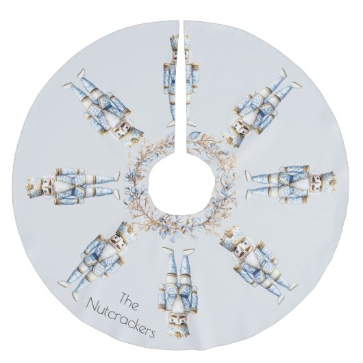 Christmas Nutcracker Watercolor Polyester Weihnachtsbaumdecke (Vorderseite)