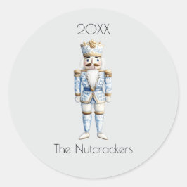 Christmas Nutcracker Watercolor Runder Aufkleber
