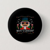 Christmas Nutcracker Whats Crackin Funny Xmas Men  Button (Vorderseite)