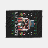 Christmas Nutcracker Whats Crackin Funny Xmas Men  Fleecedecke (Vorderseite (Horizontal))