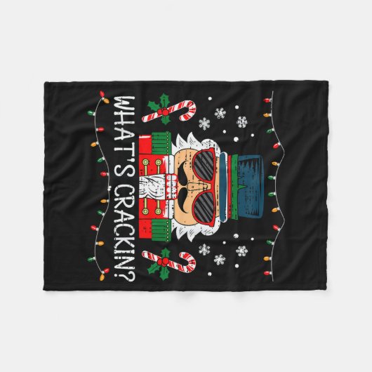 Christmas Nutcracker Whats Crackin Funny Xmas Men Fleecedecke (Vorderseite (Horizontal))