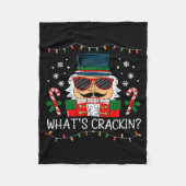 Christmas Nutcracker Whats Crackin Funny Xmas Men  Fleecedecke (Vorderseite)