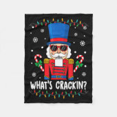 Christmas Nutcracker Whats Crackin Funny Xmas Men Fleecedecke (Vorderseite)