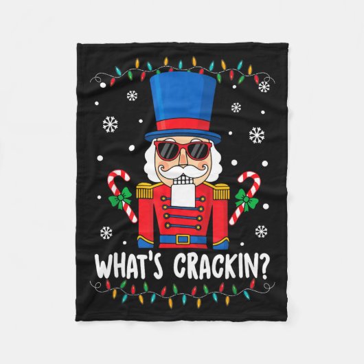 Christmas Nutcracker Whats Crackin Funny Xmas Men  Fleecedecke (Vorderseite)
