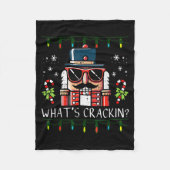 Christmas Nutcracker Whats Crackin Funny Xmas Men Fleecedecke (Vorderseite)