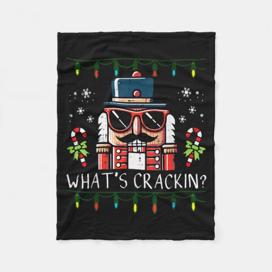 Christmas Nutcracker Whats Crackin Funny Xmas Men  Fleecedecke (Vorderseite)