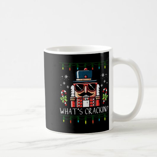 Christmas Nutcracker Whats Crackin Funny Xmas Men  Kaffeetasse (Rechts)