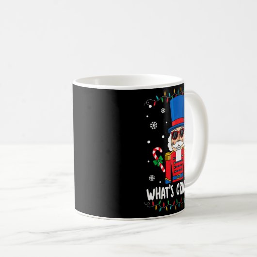 Christmas Nutcracker Whats Crackin Funny Xmas Men Kaffeetasse (VorderseiteRechts)