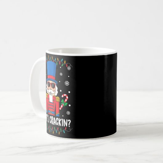 Christmas Nutcracker Whats Crackin Funny Xmas Men Kaffeetasse (Vorderseite Links)