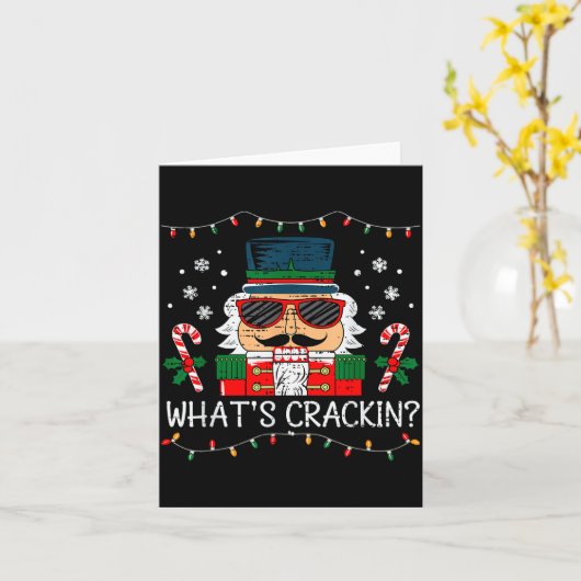 Christmas Nutcracker Whats Crackin Funny Xmas Men Karte (Gelbe Blume)