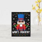 Christmas Nutcracker Whats Crackin Funny Xmas Men  Karte (Gelbe Blume)