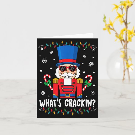 Christmas Nutcracker Whats Crackin Funny Xmas Men Karte (Gelbe Blume)