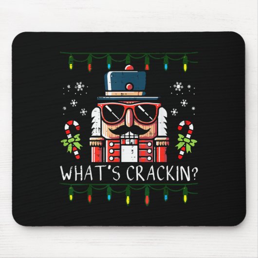 Christmas Nutcracker Whats Crackin Funny Xmas Men  Mousepad (Vorne)
