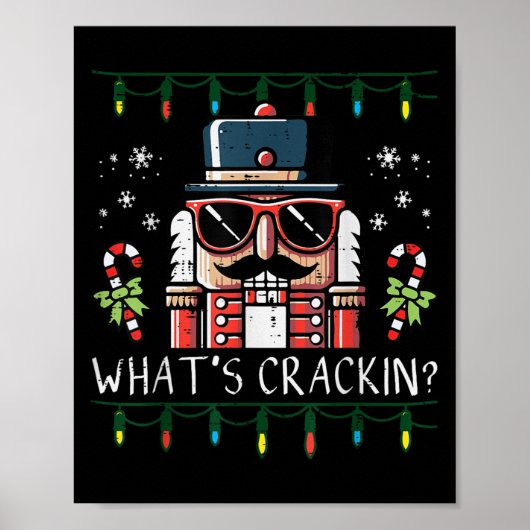 Christmas Nutcracker Whats Crackin Funny Xmas Men  Poster (Vorne)
